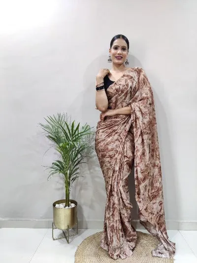 1 Min Chiffon Readymade Saree Ready to wear