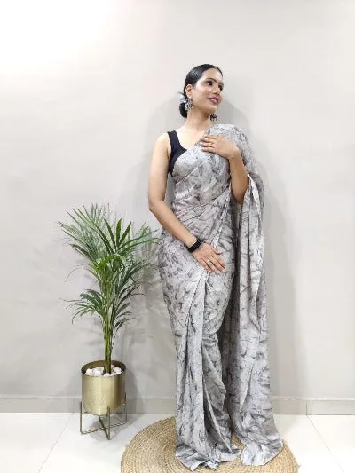 1 Min Chiffon Readymade Saree Ready to wear