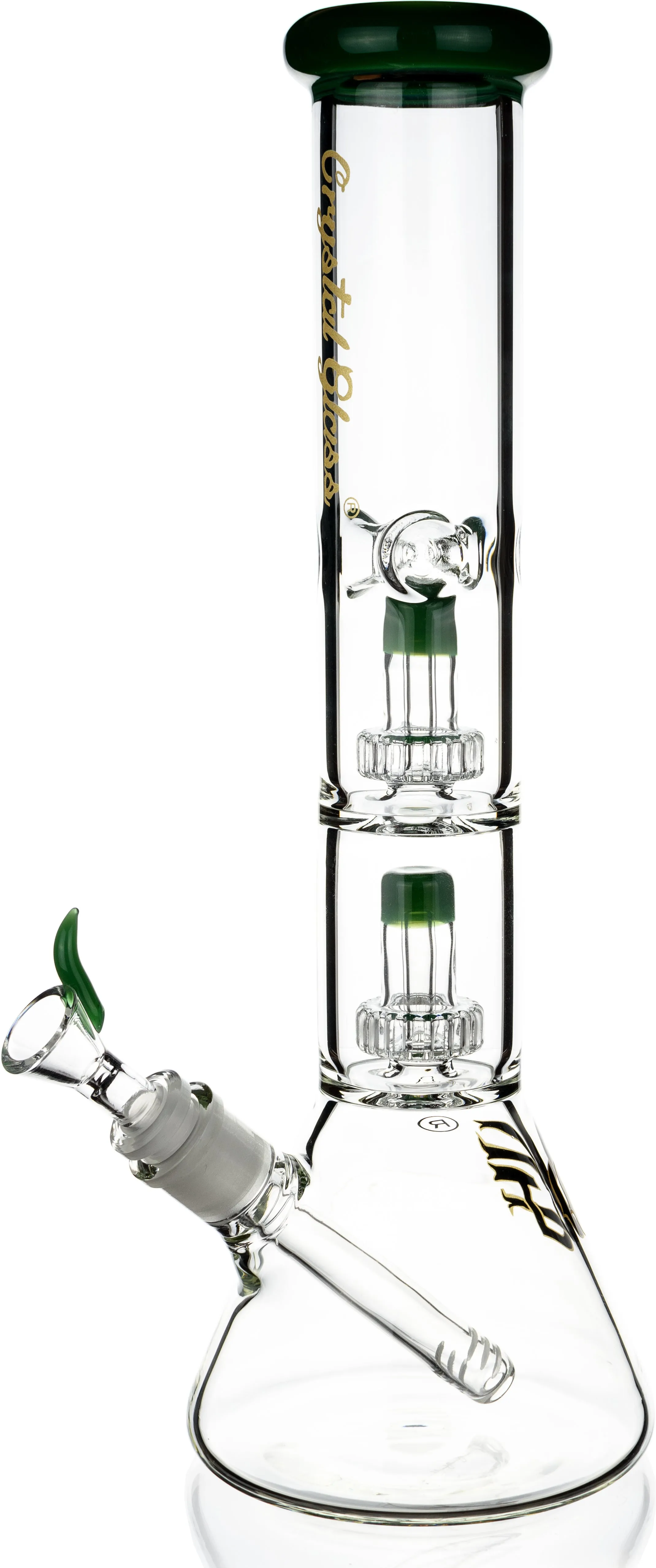 14 Beaker Bong w/ Double Showerhead Perc, by Crystal Glass