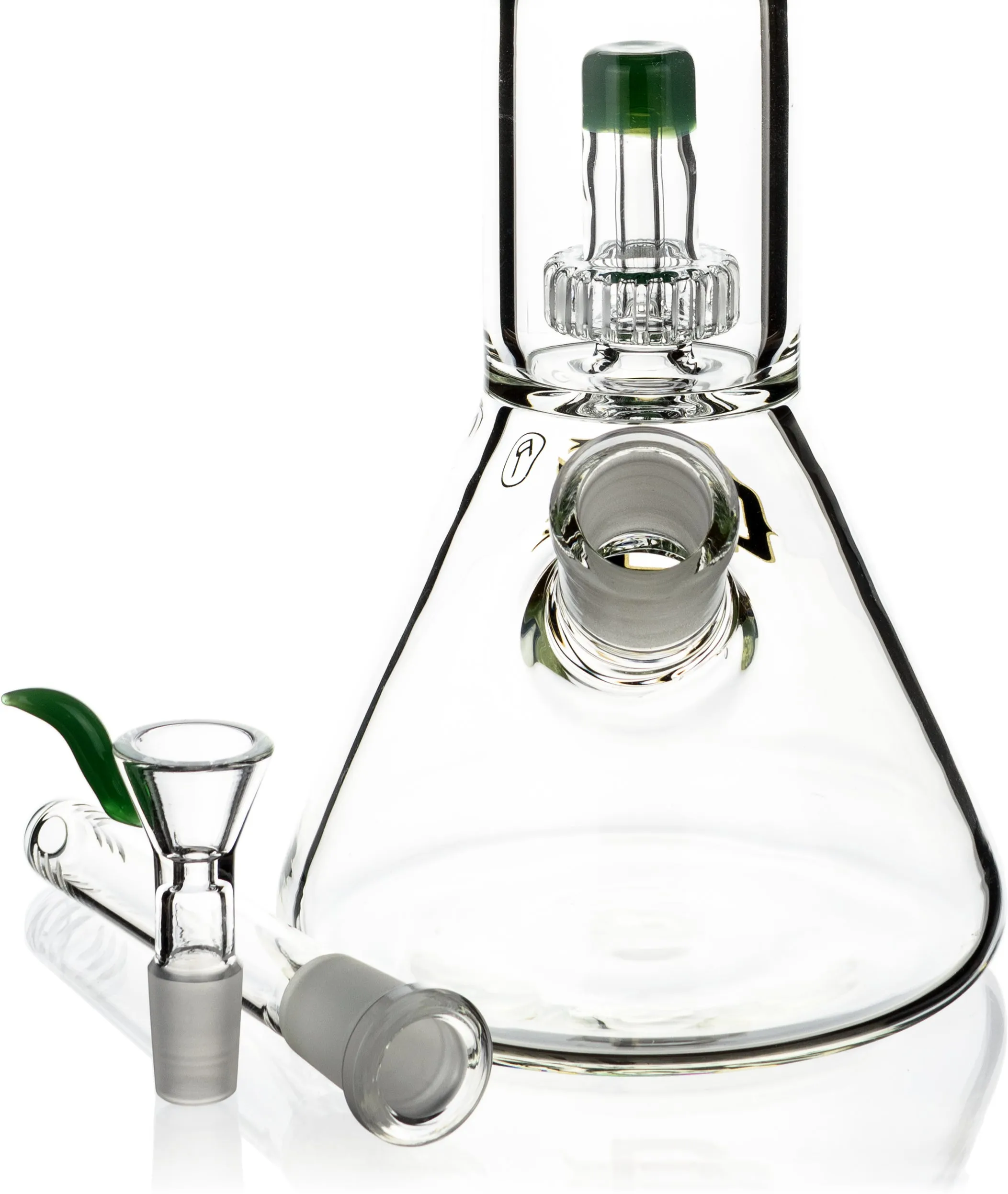 14 Beaker Bong w/ Double Showerhead Perc, by Crystal Glass