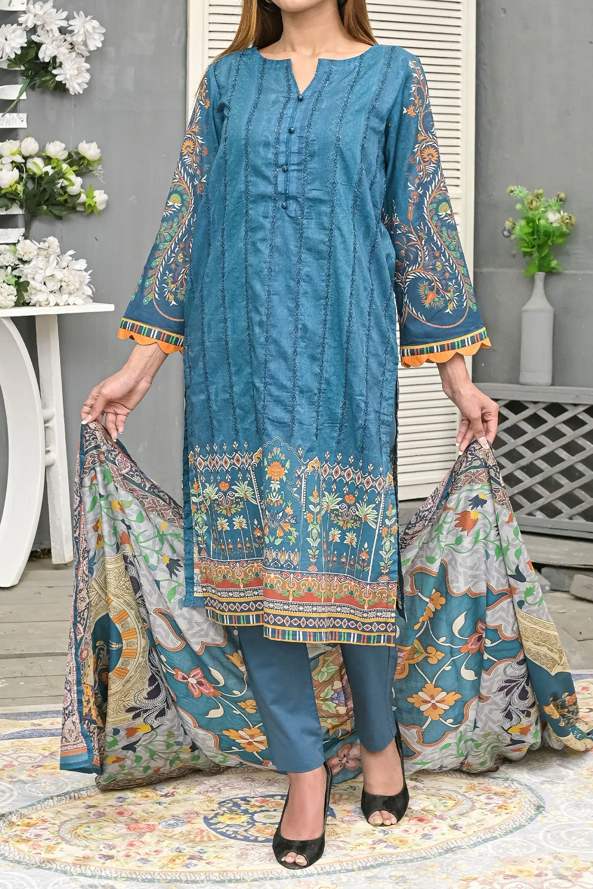 3 PIECE DIGITAL PRINT LAWN| DPC-244