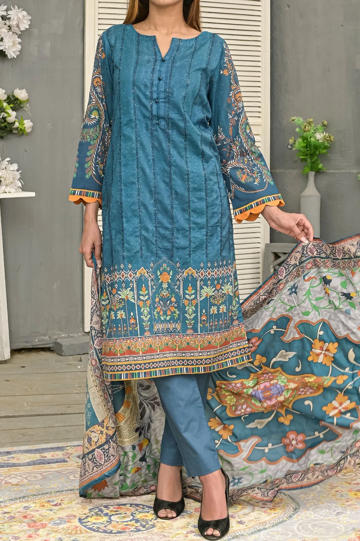 3 PIECE DIGITAL PRINT LAWN| DPC-244