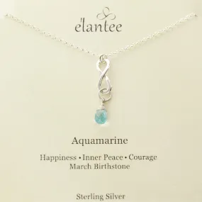 Aquamarine March Birthstone Infinity Necklace