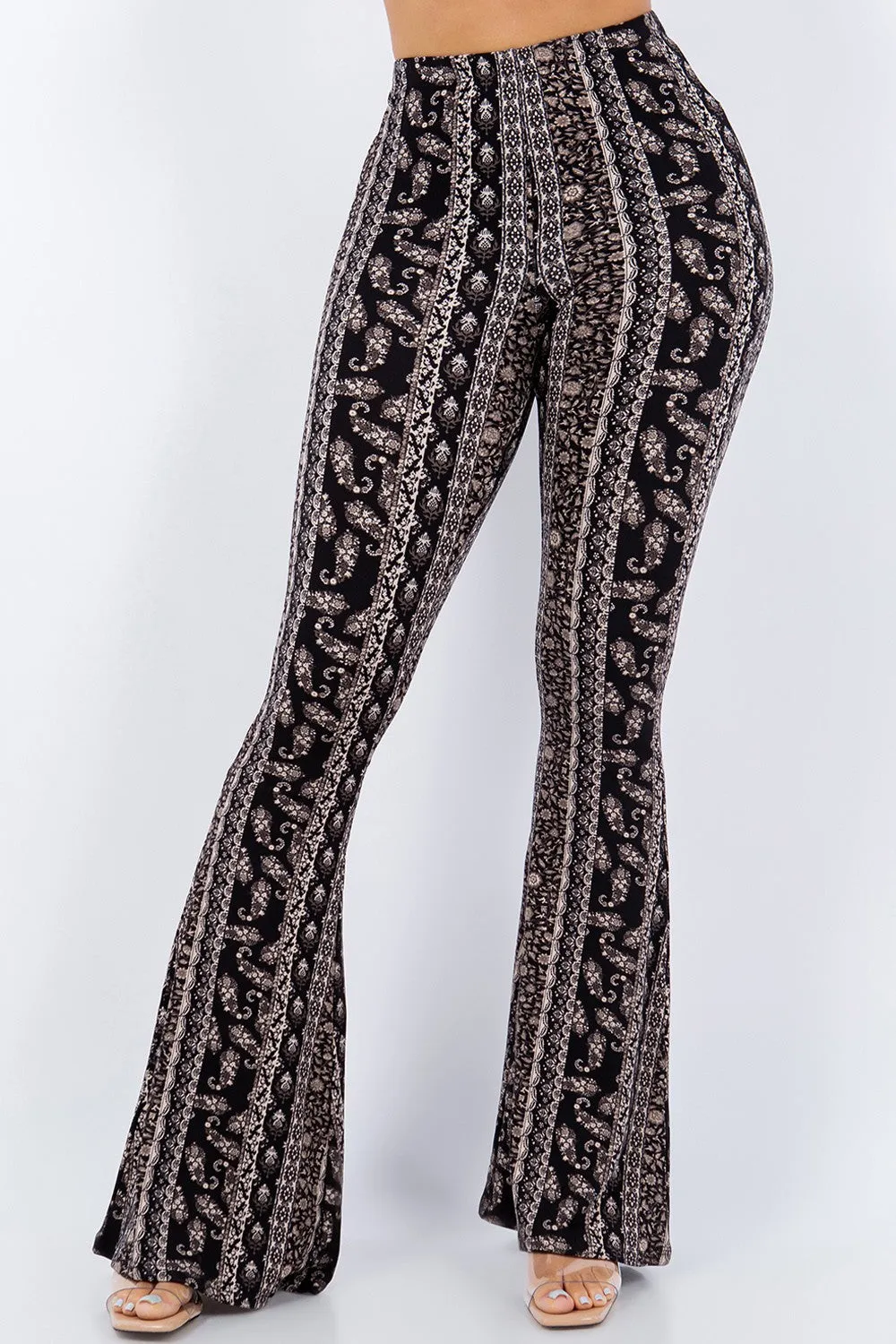 BANDANA PAISLEY PRINTED FLARED LONG PANTS