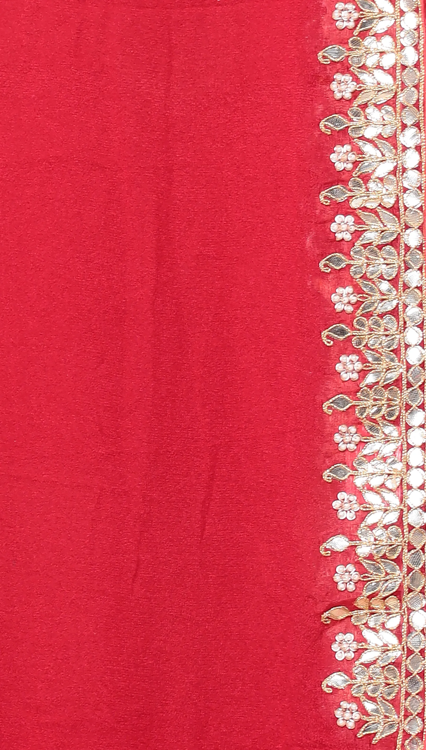 Bandhej Georgette Saree with Dori, Gota Patti, Pearl work.