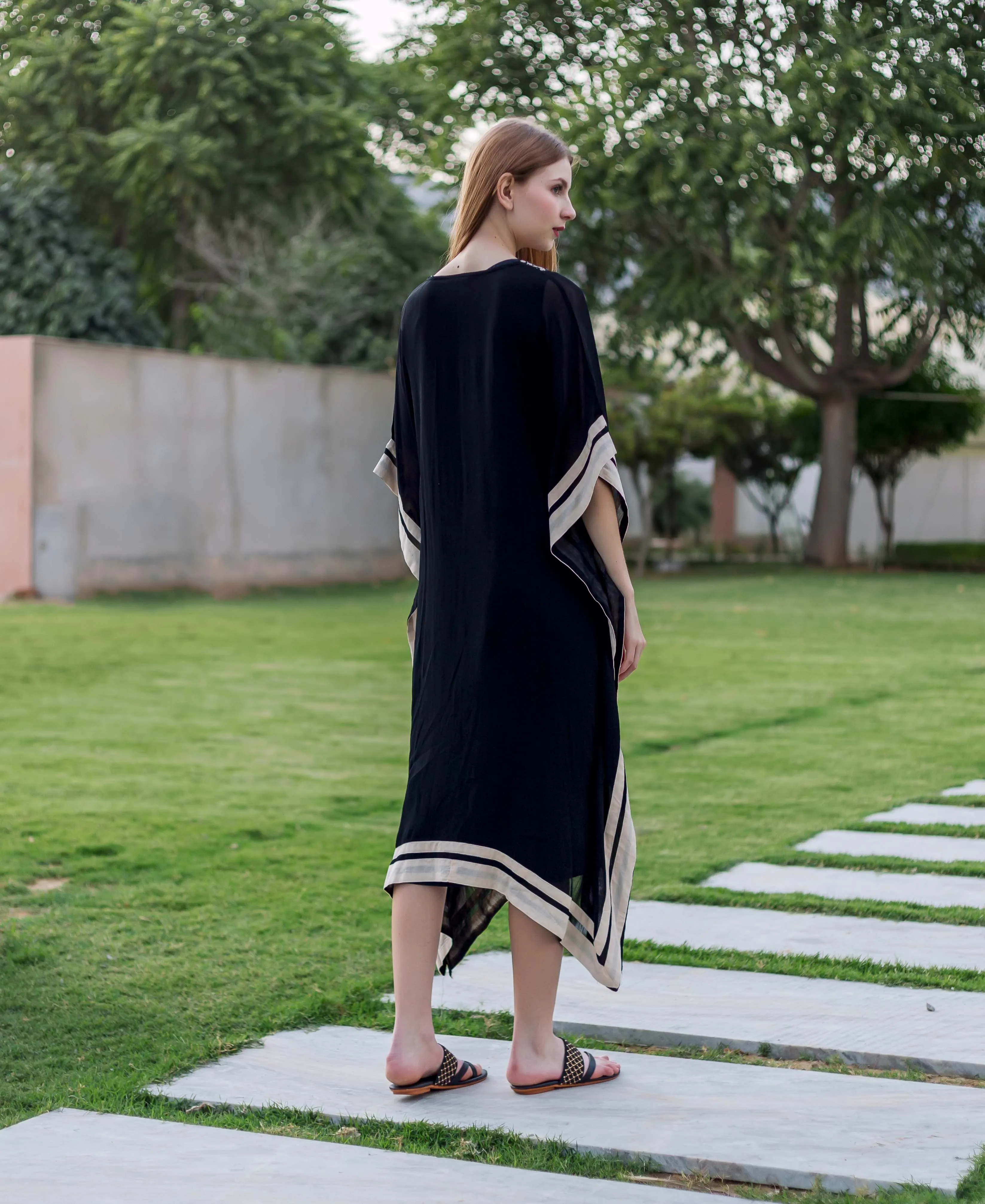 Black Embroidered Kaftan