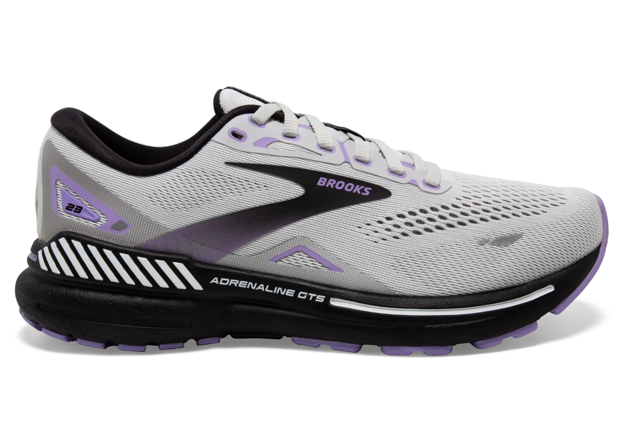 Brooks Adrenaline GTS 23 (2E Width) - Grey/Black/Purple (Womens)