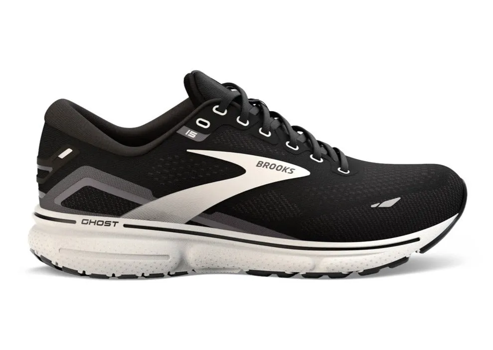 Brooks Ghost 15 (2E Width) - Black/Blackened Pearl/White (Mens)