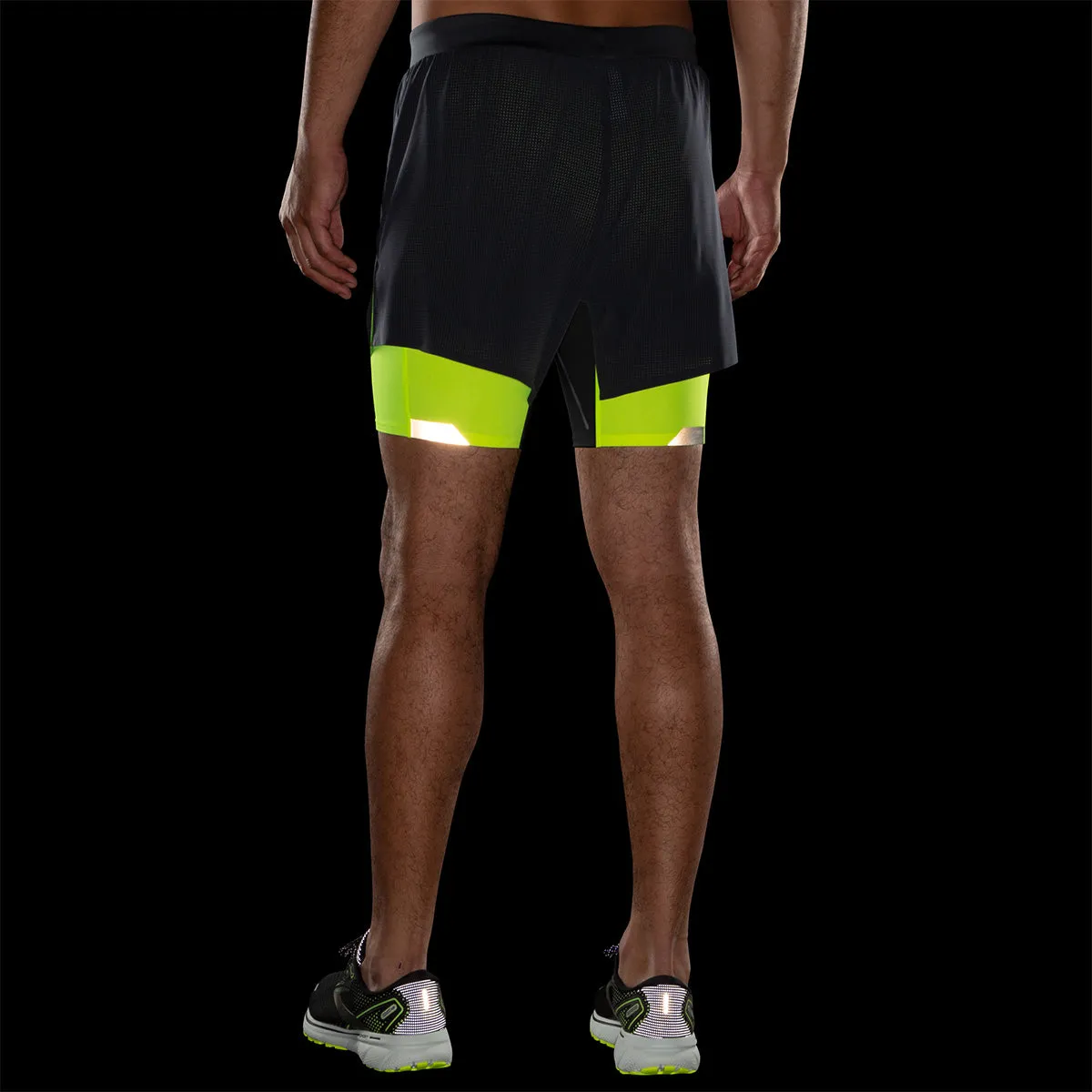 Brooks Run Visible 5 2-In-1 Short Mens | Asphalt/nightlife