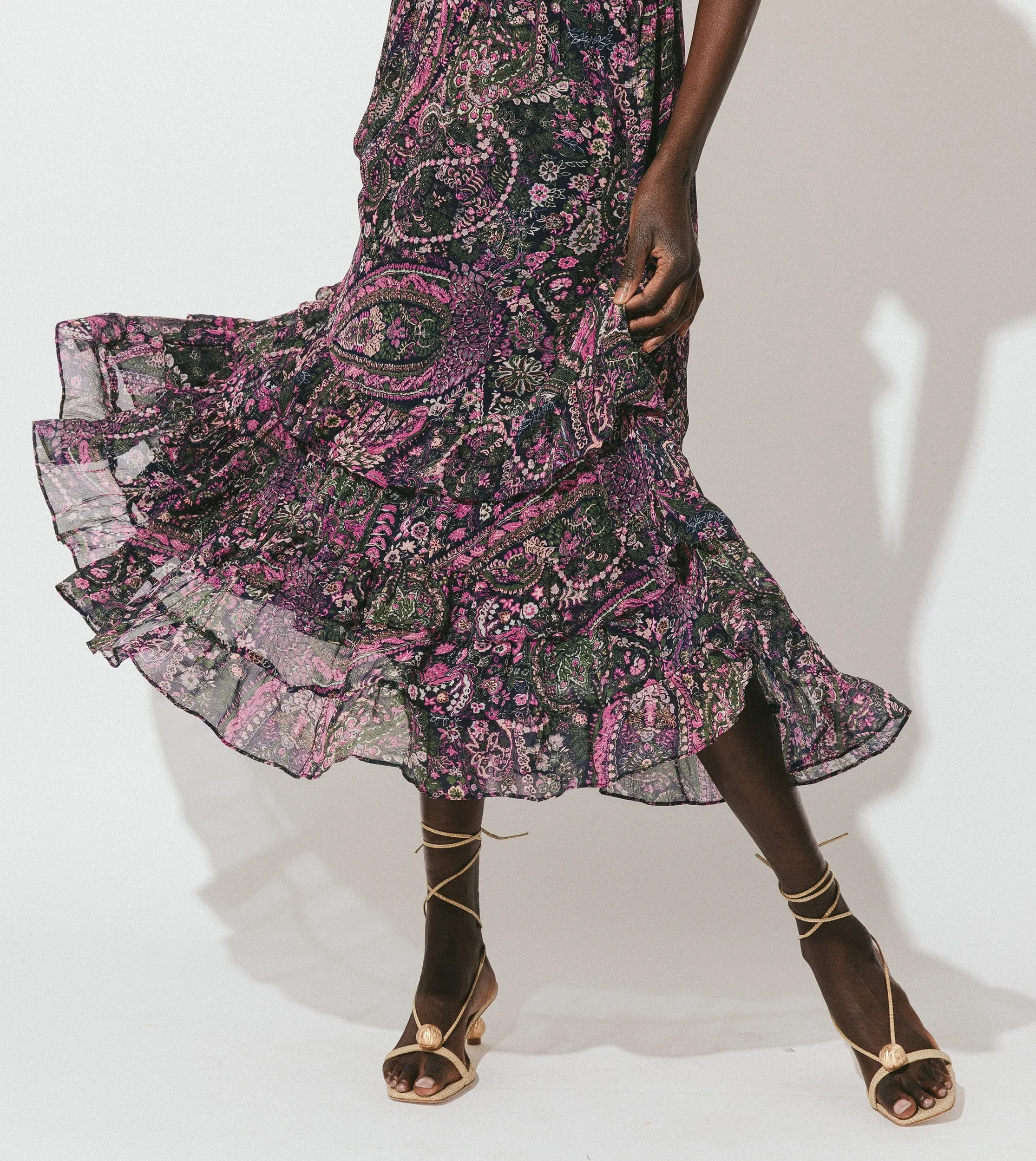 Callista Midi Dress | Caymen Paisley Purple