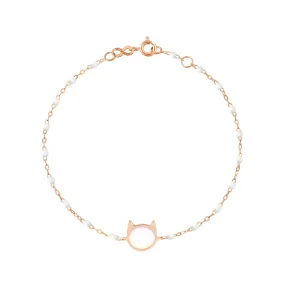 Cat Classic Gigi White bracelet, Rose Gold, 6.7"