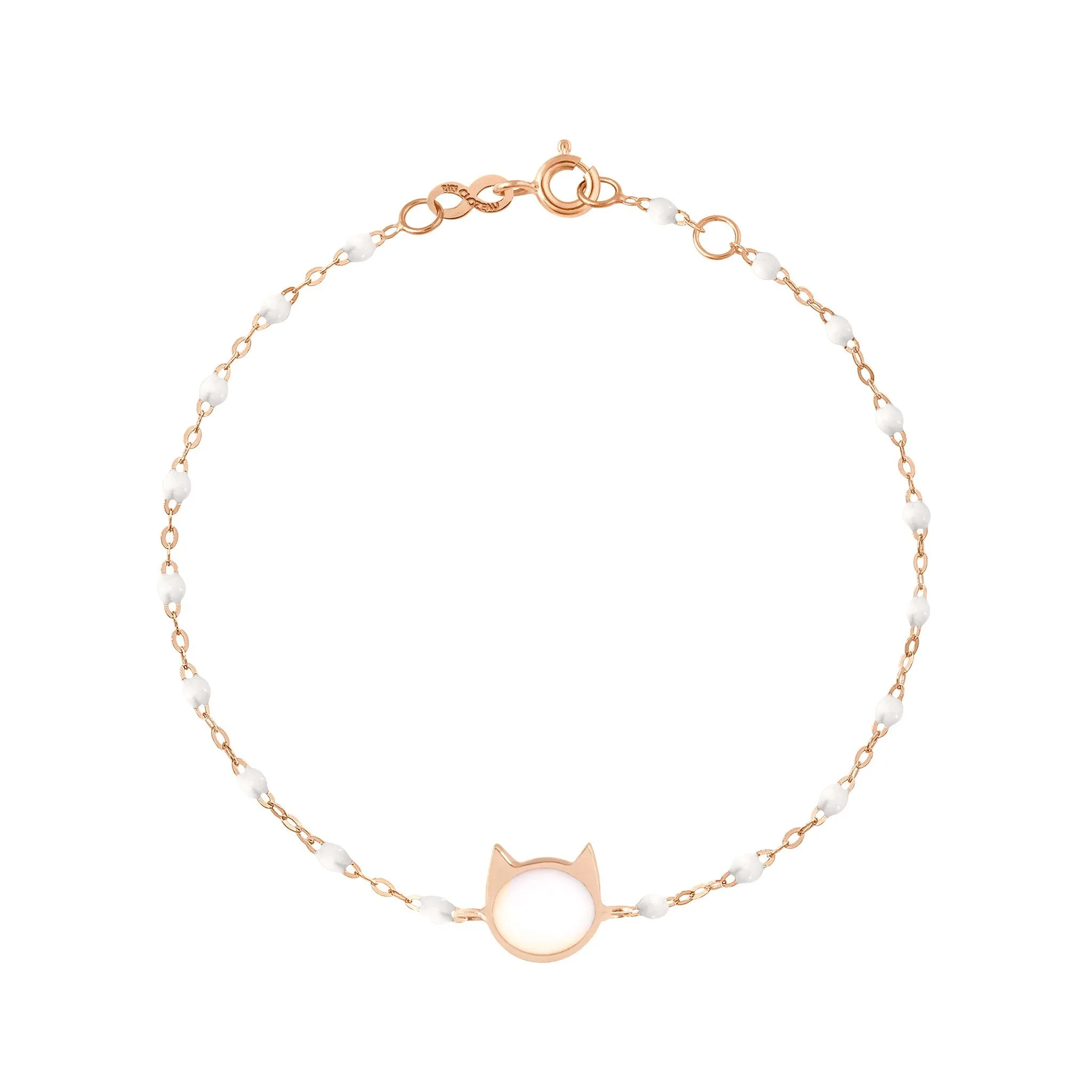 Cat Classic Gigi White bracelet, Rose Gold, 6.7"