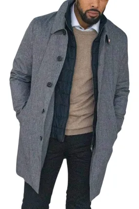 Cavani Men's Brando Grey Mac Coat