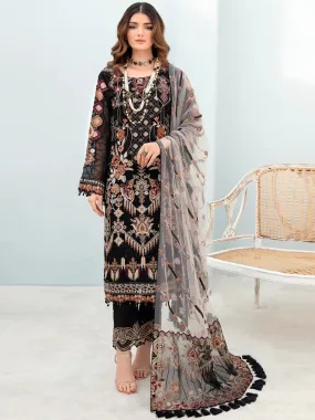 Chevron Embroidered Chiffon