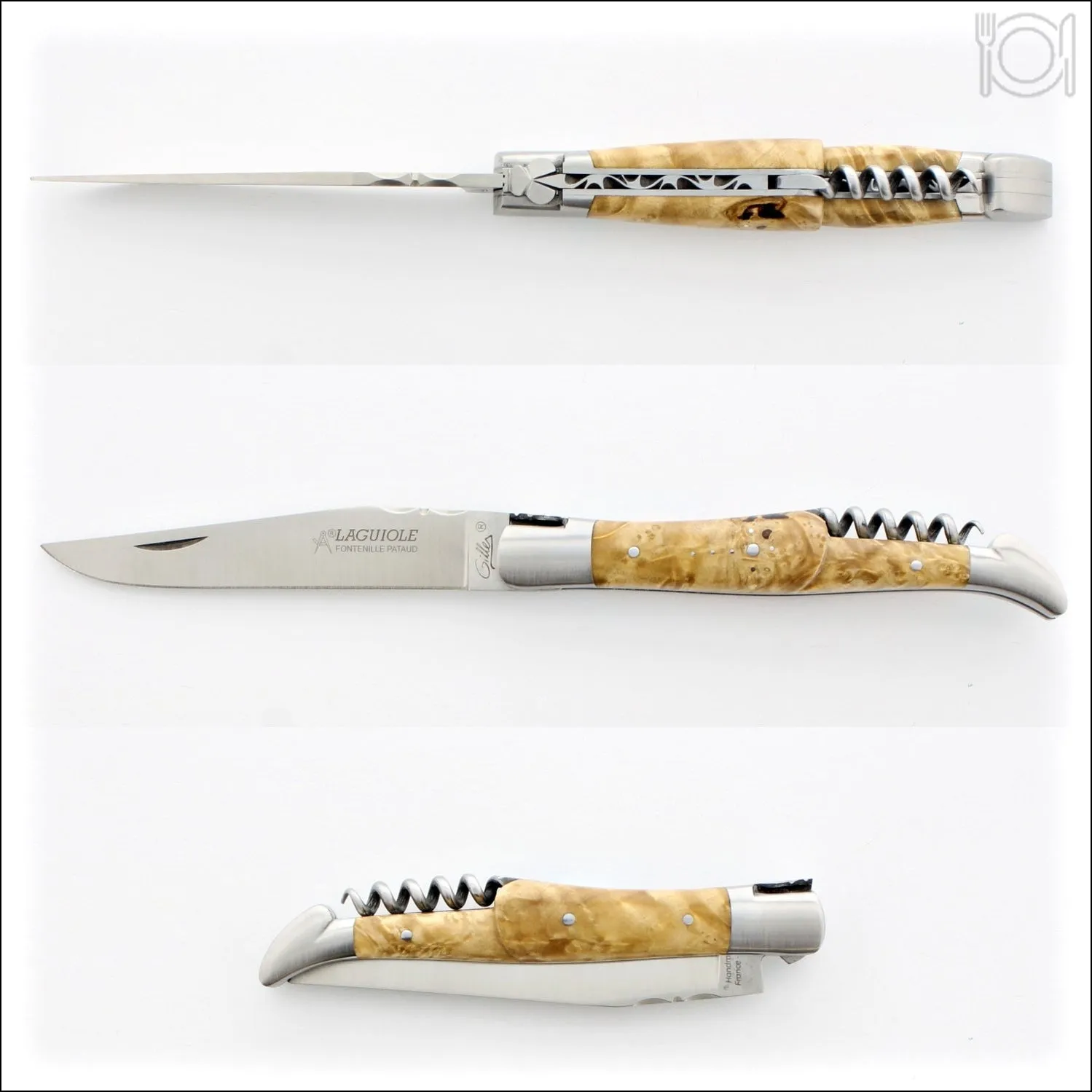 classic Laguiole Corkscrew Knife Burled Maple