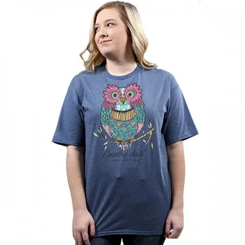 Country Chick By Simply Southern Preppy Owl T-Shirt