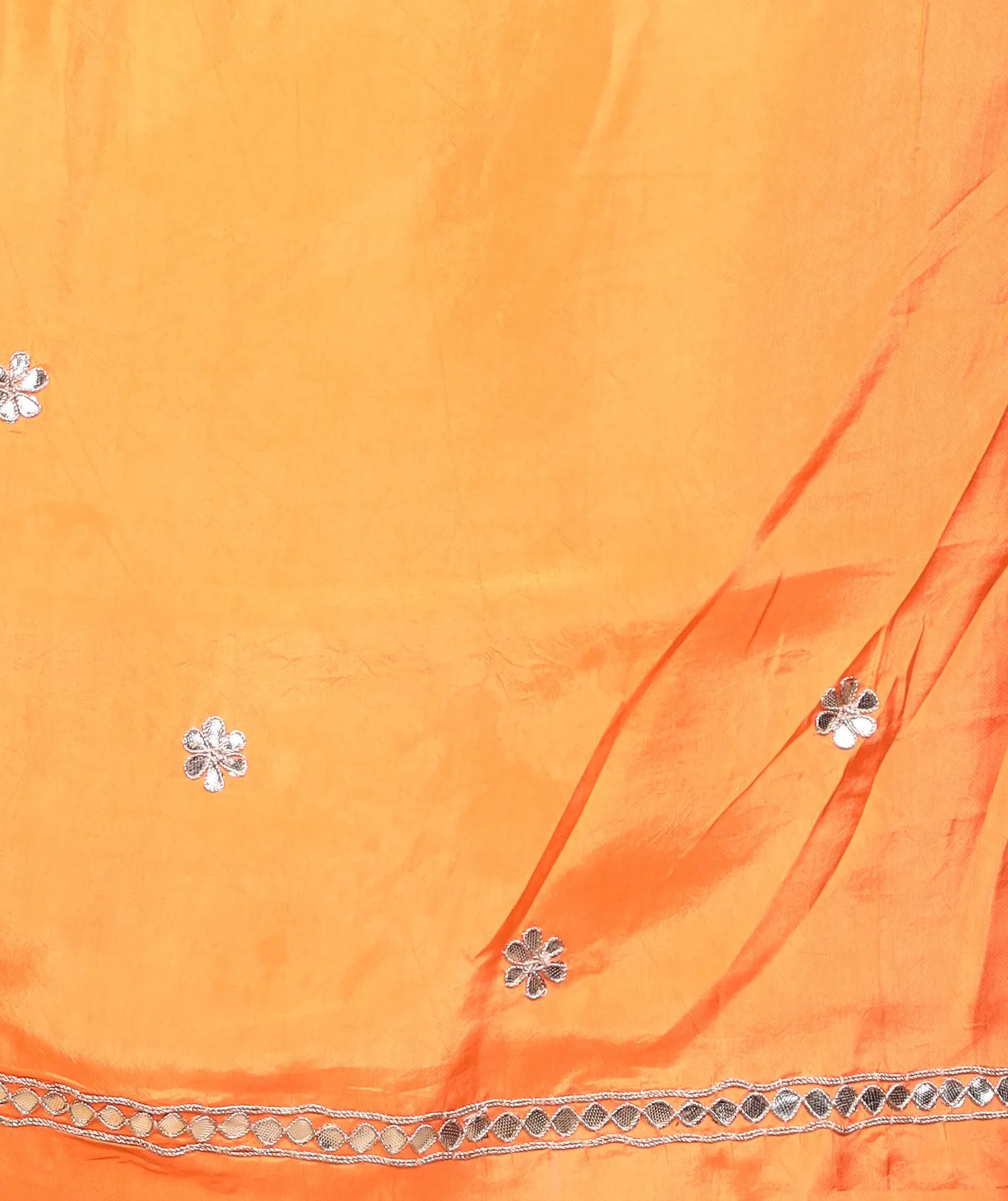 Crepe silk Saree with Gota Patti, Tie & Dye work.