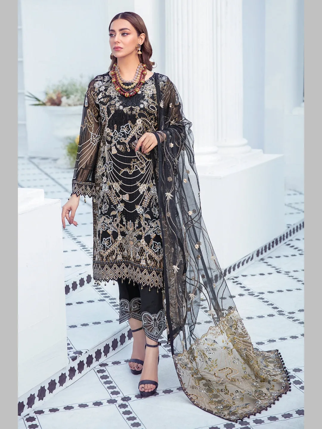 Designer Embroidered Chiffon