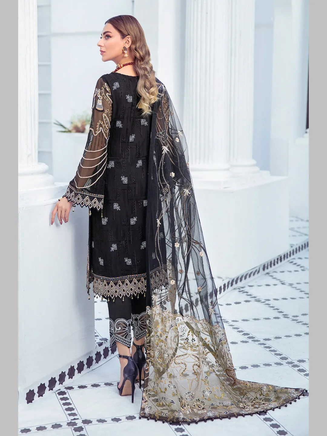 Designer Embroidered Chiffon