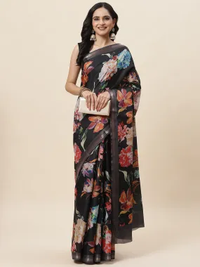 Digital Floral Printed Art Handloom Saree