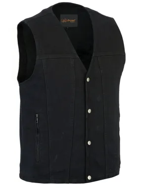 DM Men's Single Back Panel Concealed Carry Denim Vest