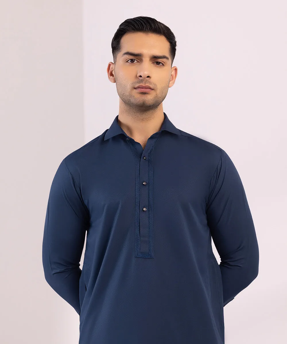 Embroidered Wash & Wear Suit