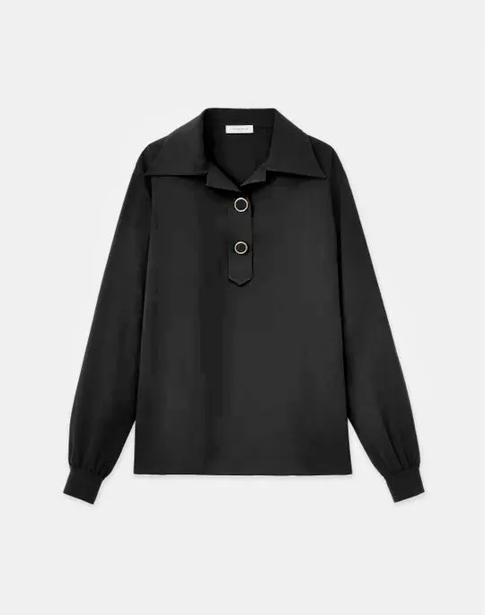 FINESSE CREPE COLLARED BLOUSE