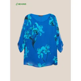 FLORAL BLOUSE WITH SLITS