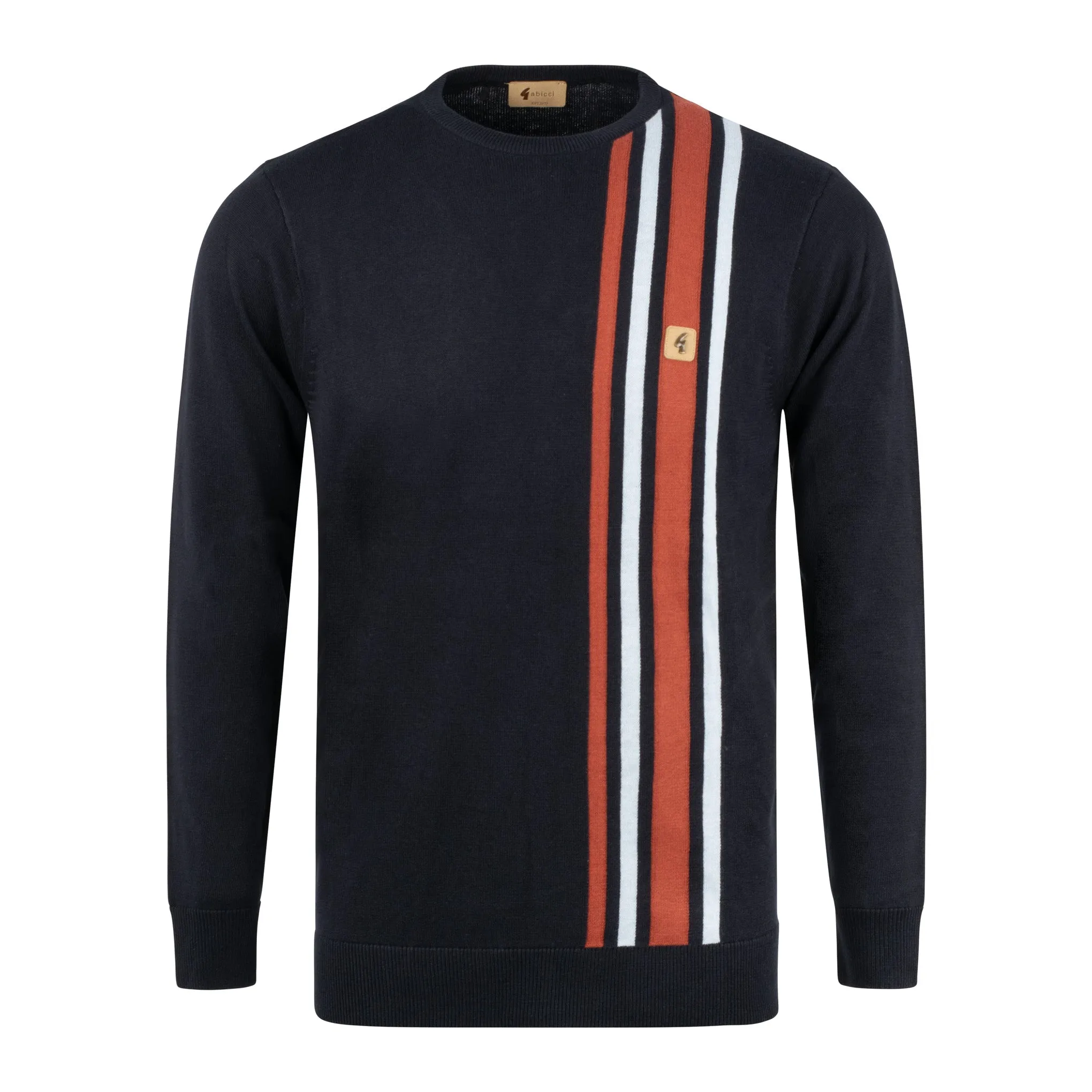 Gabicci Vintage Dirk Stripe Knit Jumper Navy