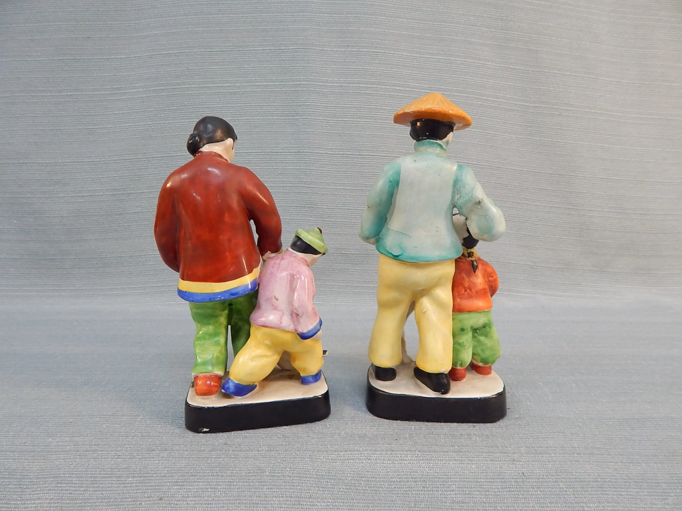 Hachiya Brothers Family Porcelain Figurines, Made in Japan - Lot of 2