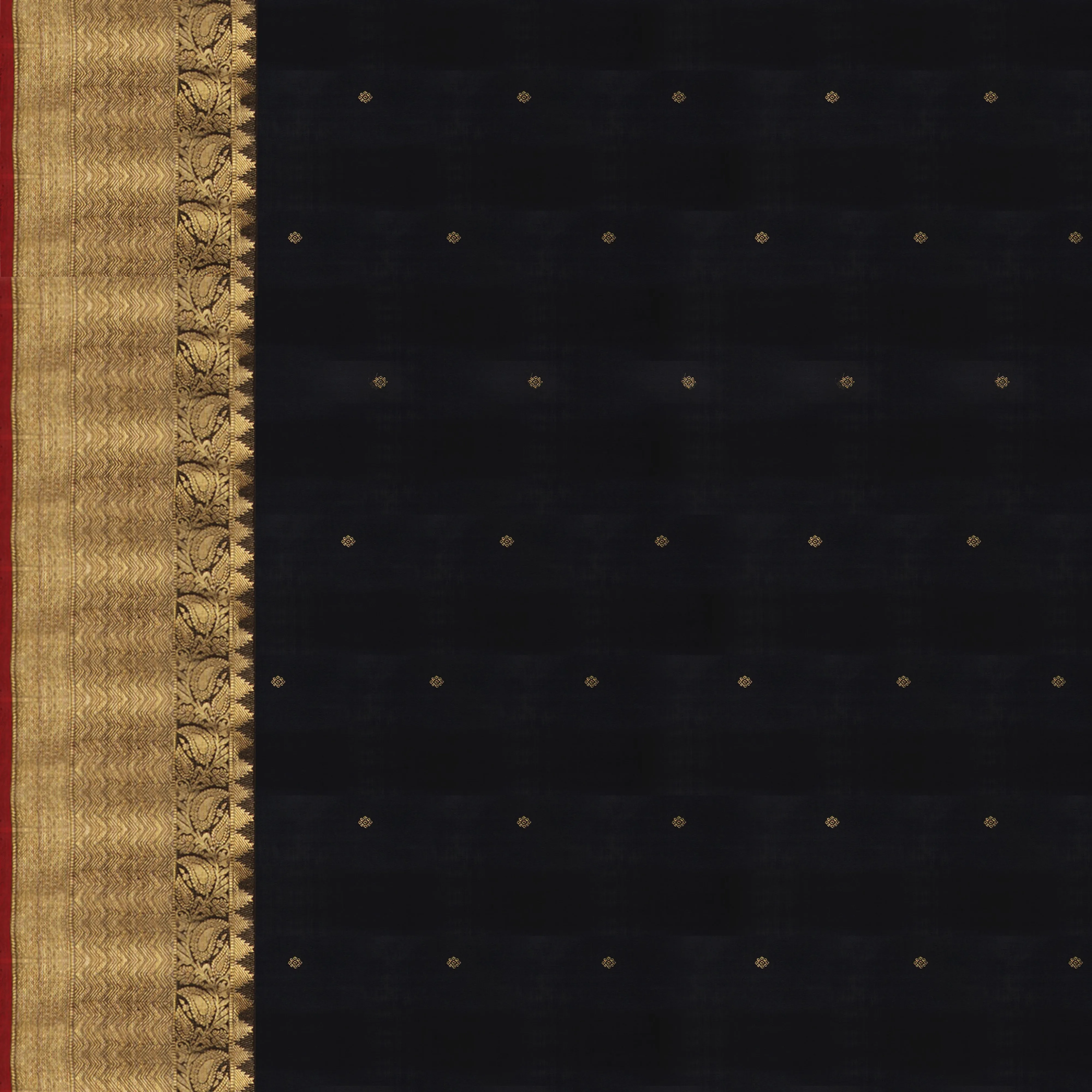 Handwoven Beige with Black Kanjivaram Silk Saree - 1550T006363DSC