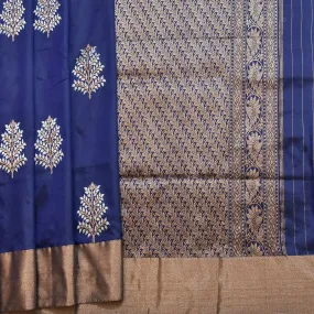 Handwoven Blue Banarasi Silk Saree - 554N014984DSS