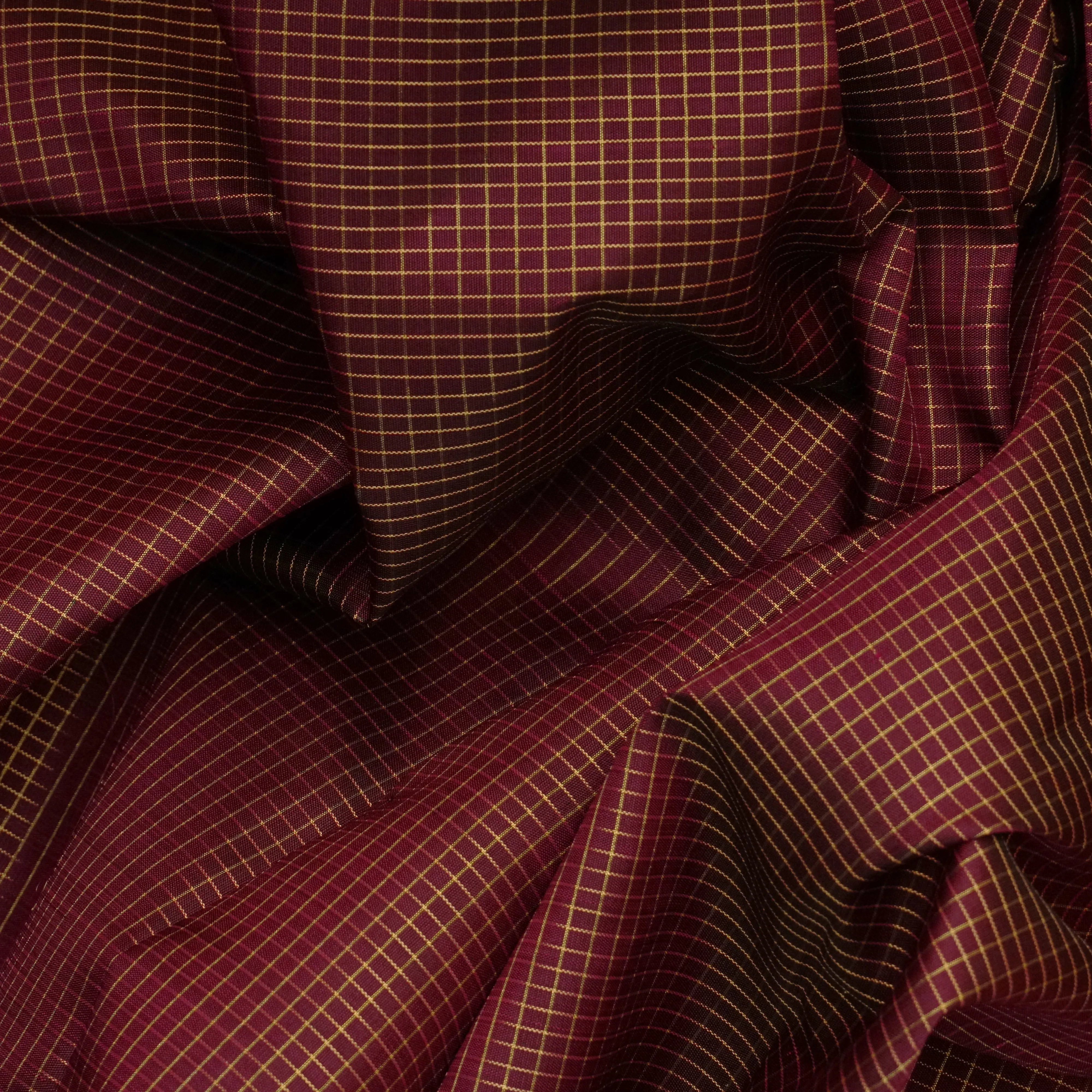 Handwoven Burgundy Kanjivaram Silk Saree - 1579T006364DSC