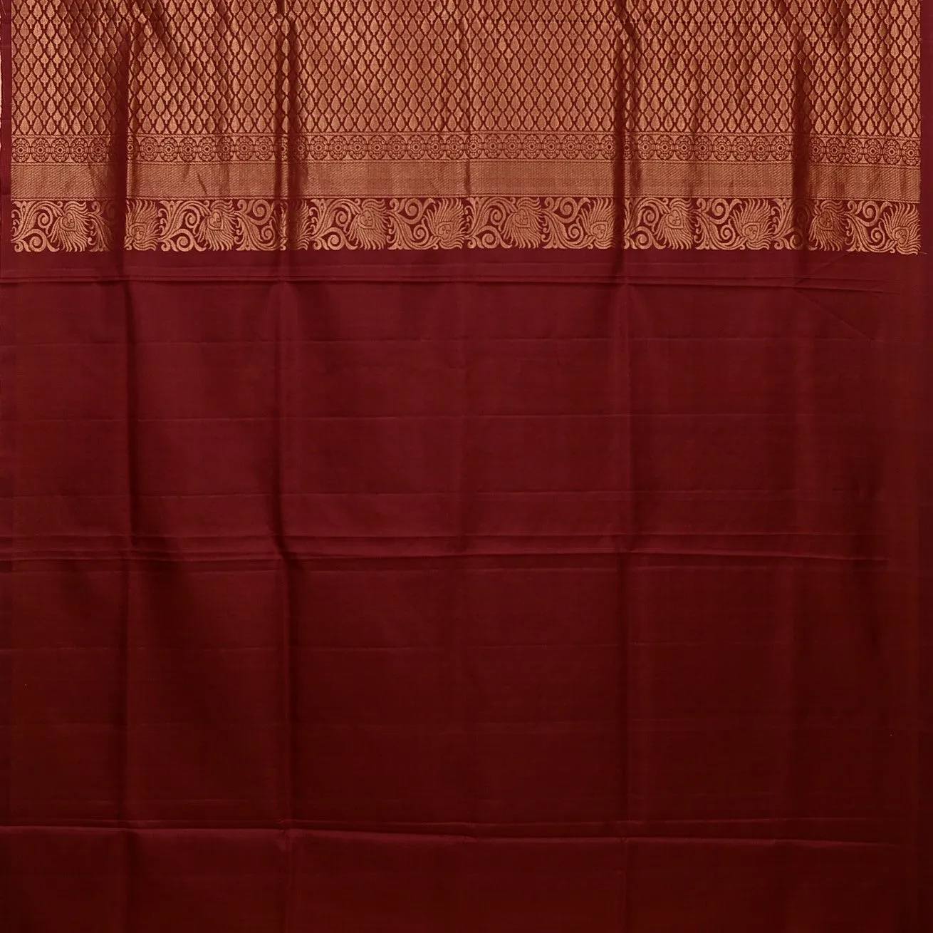 Handwoven Cream with Brown Soft Silk Saree - 440N010781DSJ