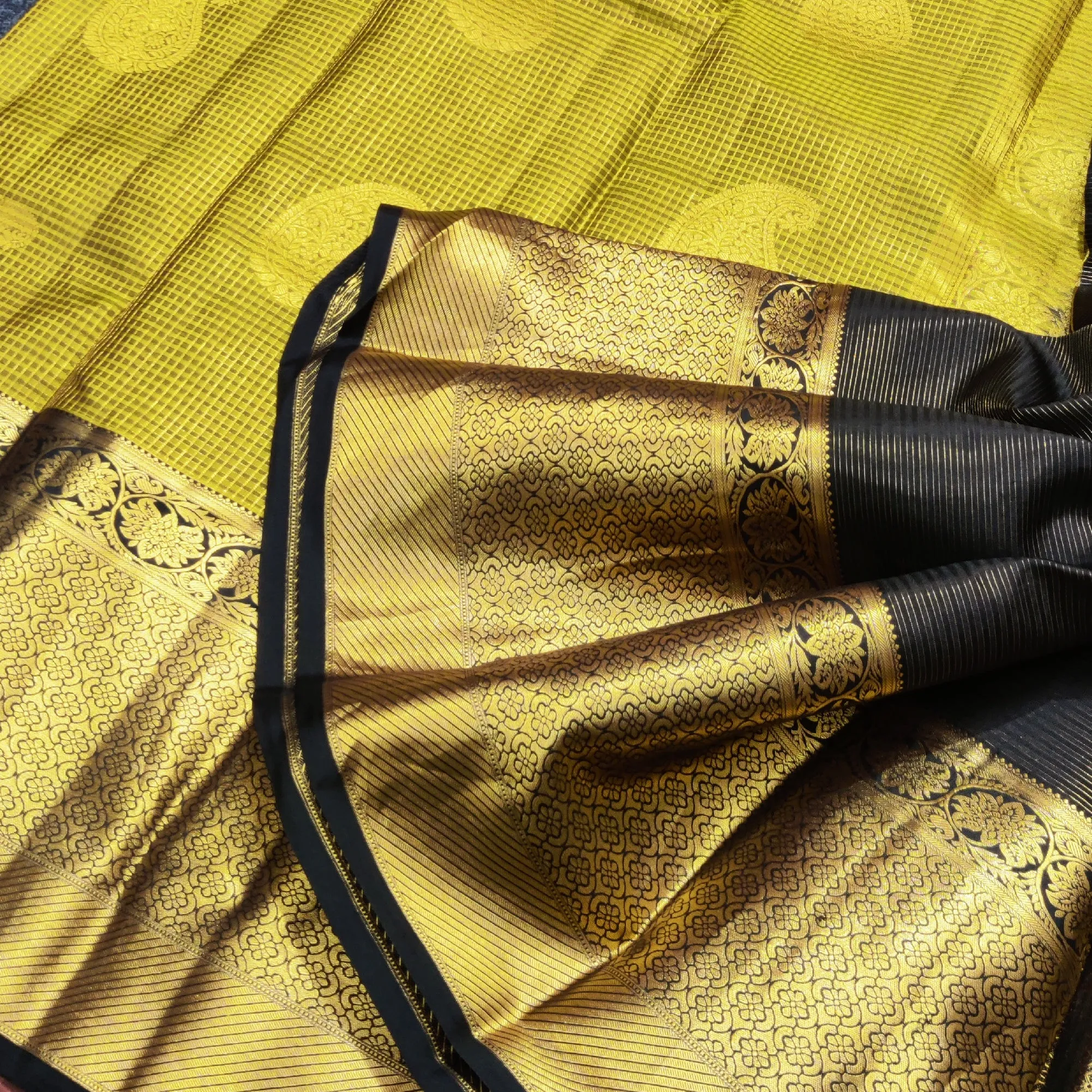 Kanchi pattu saree check design