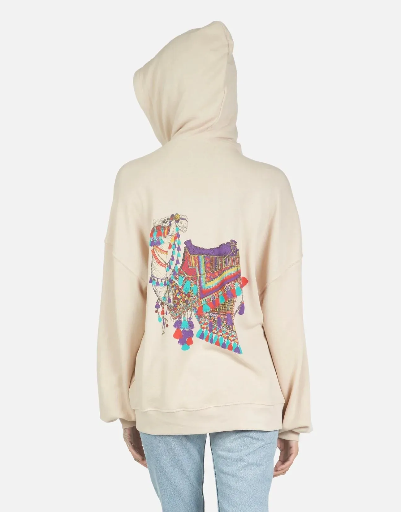 Lauren Moshi Aisha Peace Love Camel Zipper Hoodie