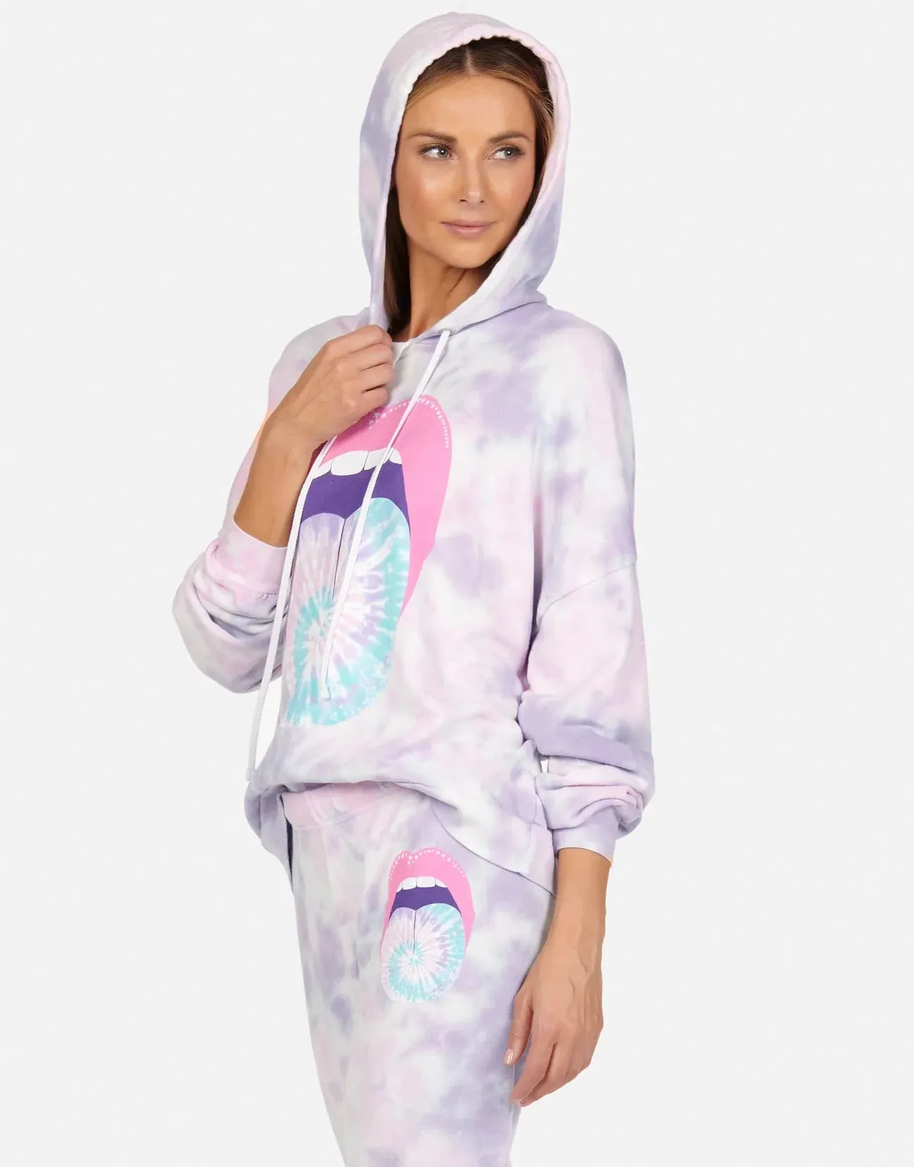 Lauren Moshi Anissa Tie Dye Tongue Hoodie