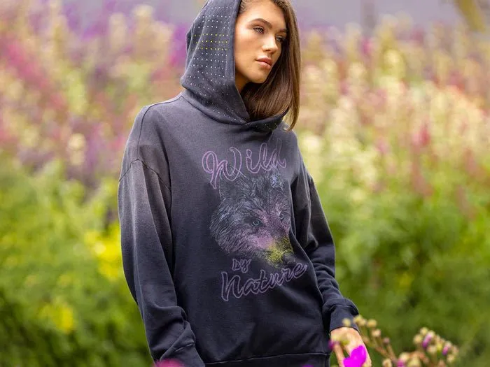 Lauren Moshi Harmony Wild Wolf Hooded Sweatshirt