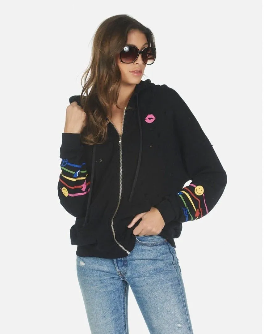 Lauren Moshi Koa Elements Rainbow Zip up Hoodie