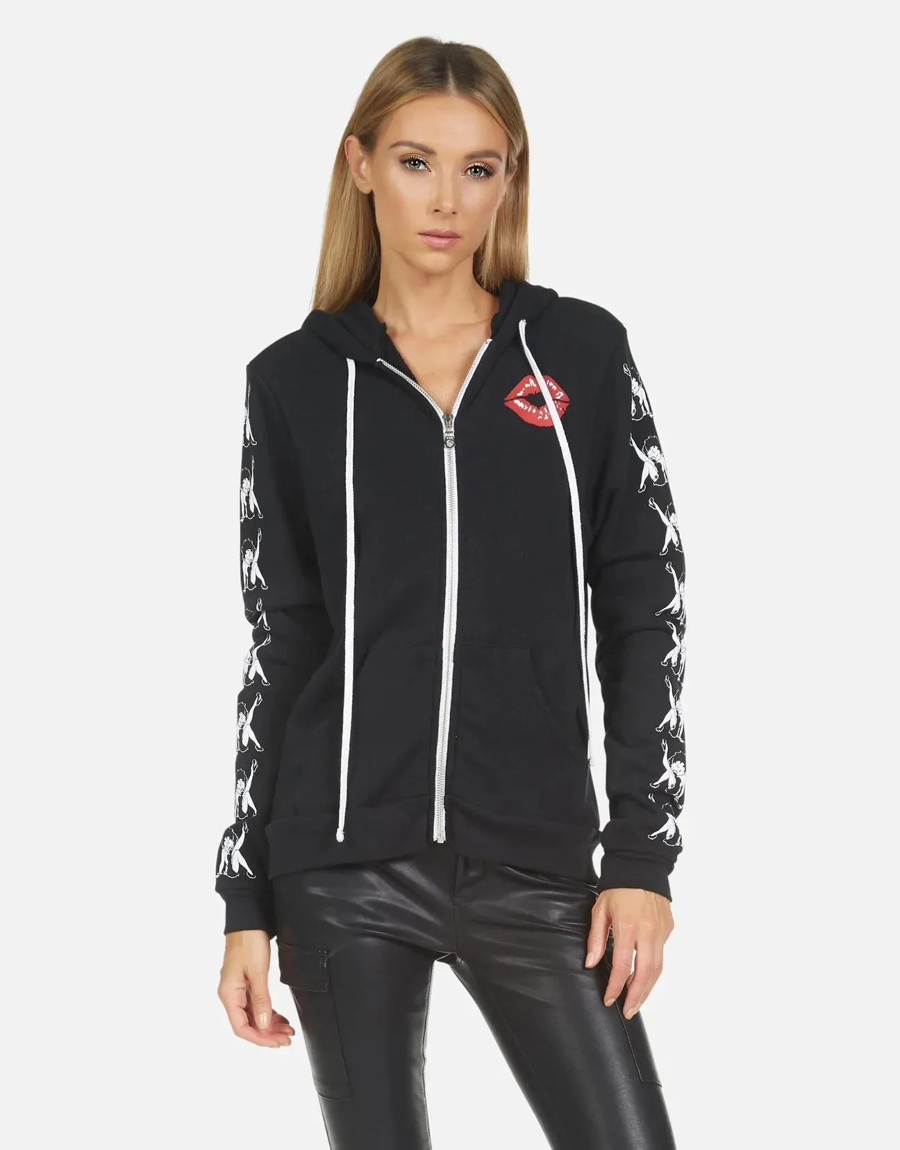 Lauren Moshi Lennox Betty Boop Zipper Hoodie