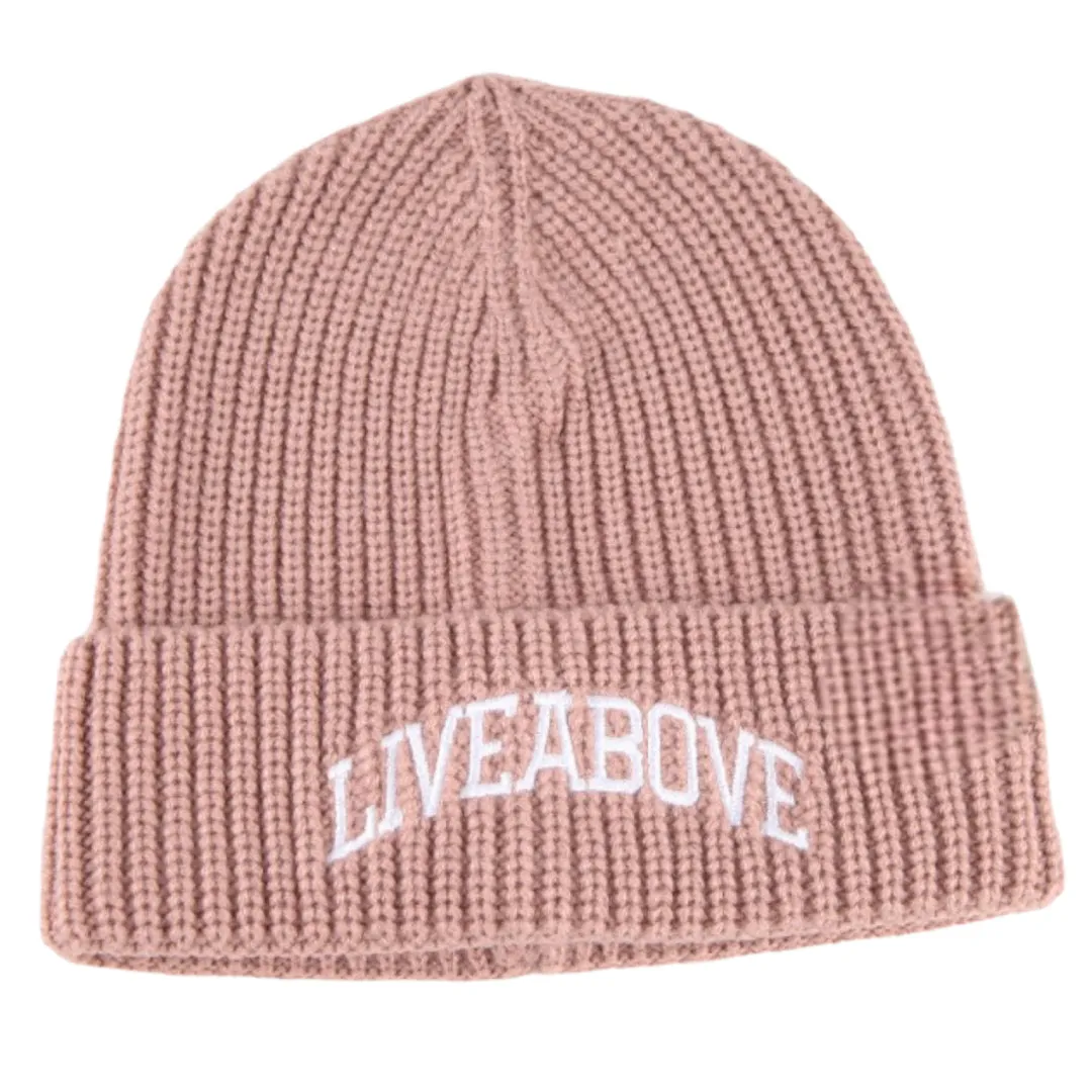 Live Above Arched logo Beanie - Mauve