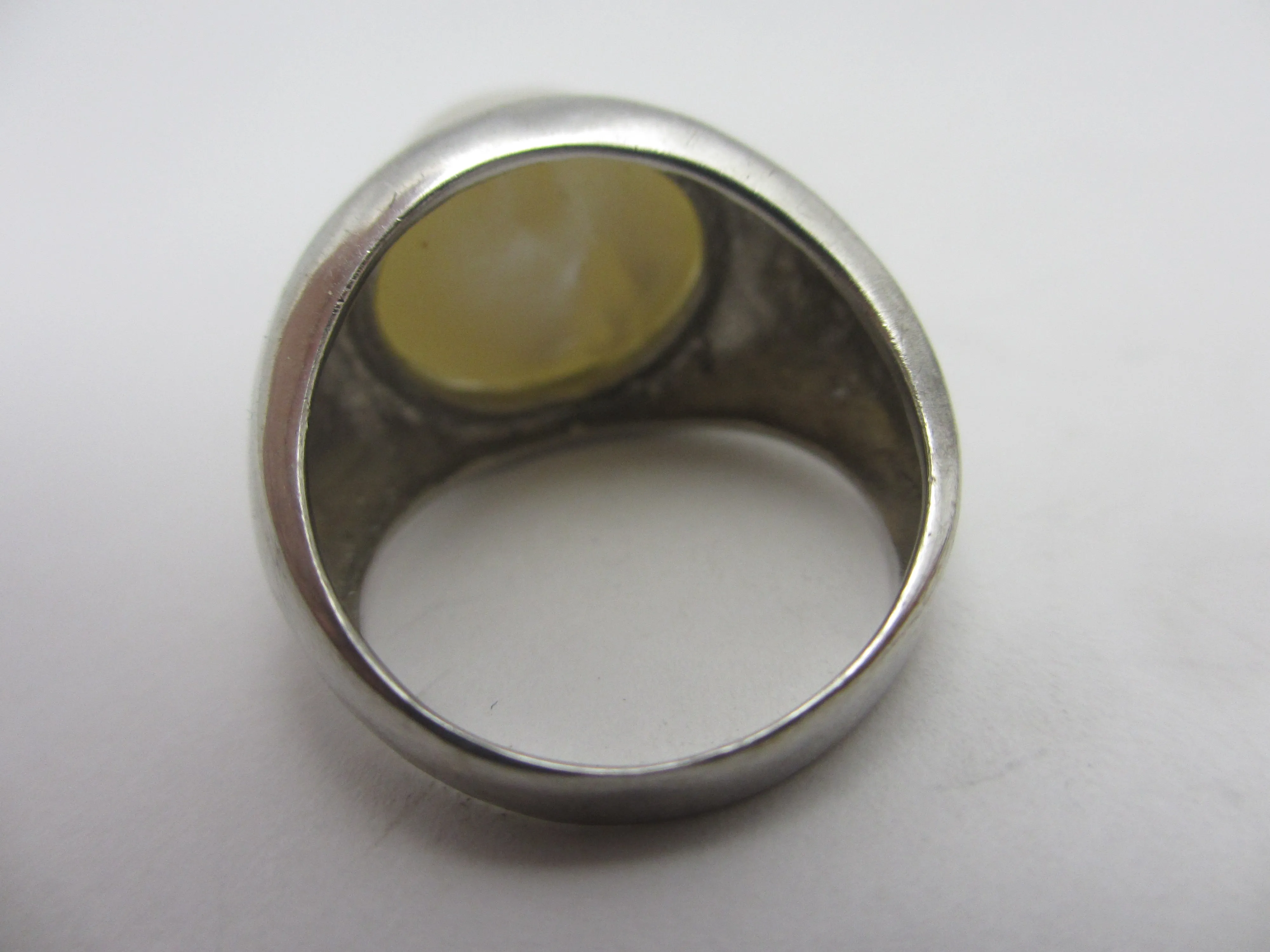 Mabe Pearl Sterling Silver Ring Vintage c1980