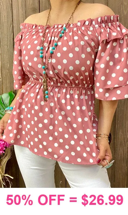 Mauve Polka dot blouse