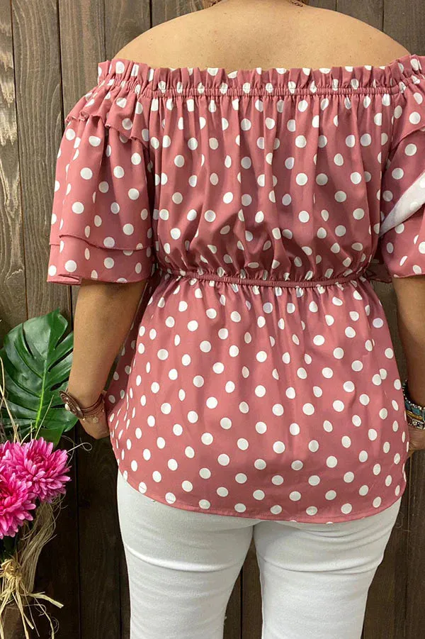 Mauve Polka dot blouse