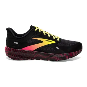 Men's Brooks Launch 9, Black/Pink/Yellow, 8 D Medium