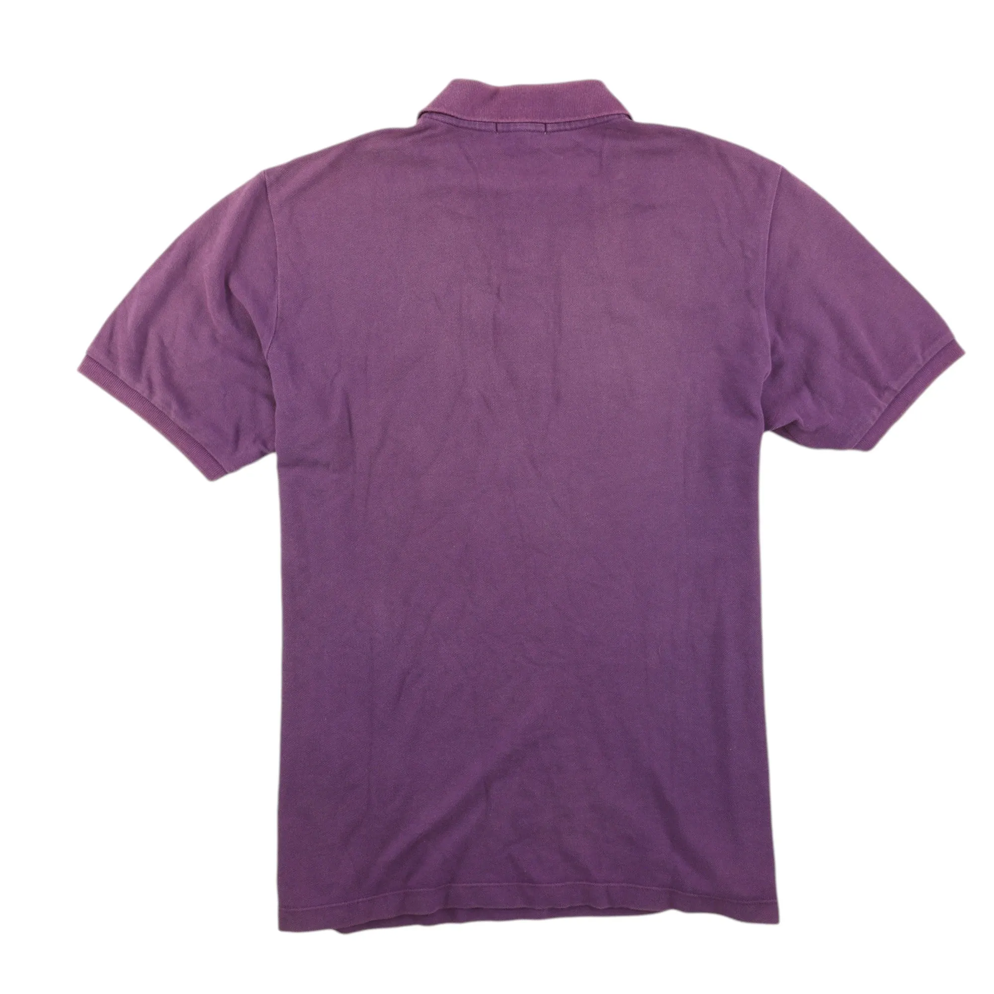 Men's Embroidered Logo Polo Shirt Purple Size M