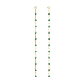 Mini Gigi Party Emerald diamond earrings, Yellow Gold