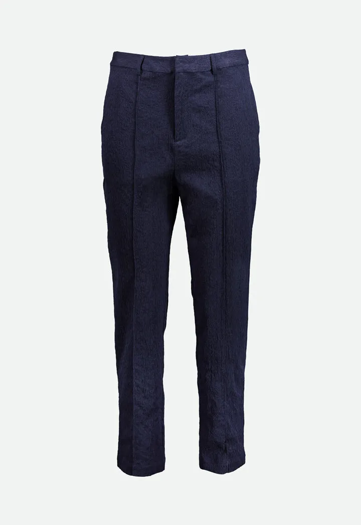 Navy Textured Trouser