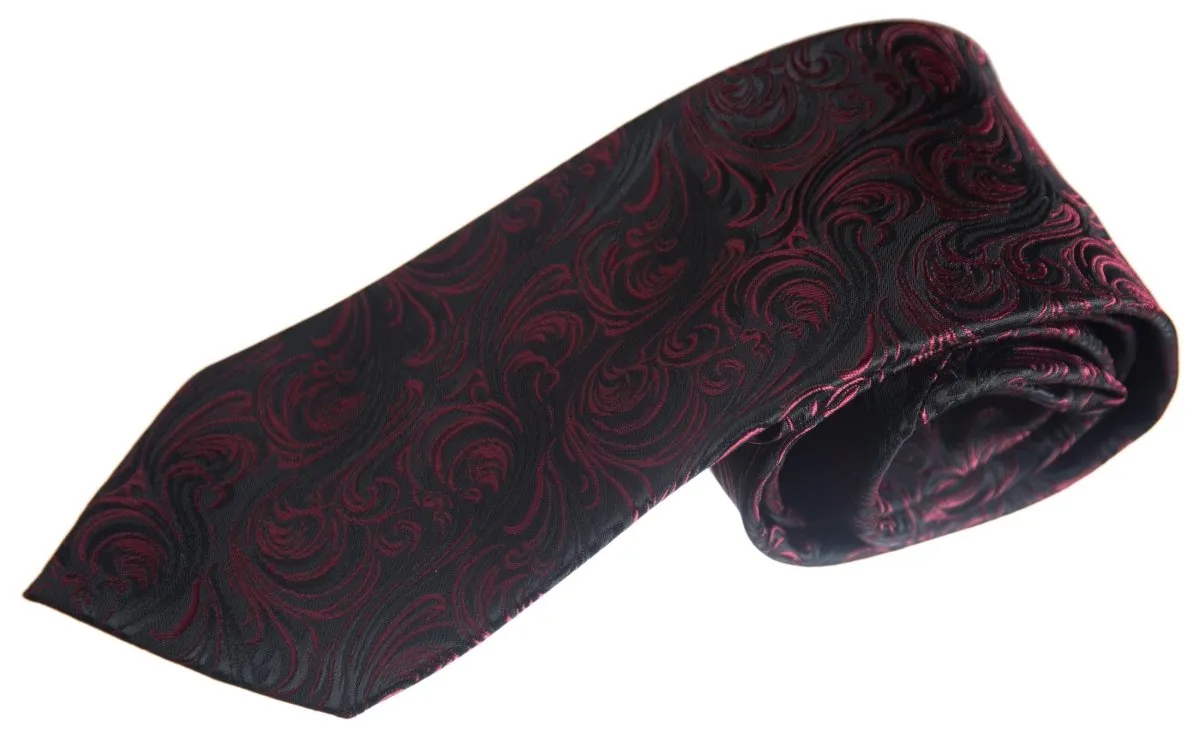 Necktie Satin Paisley Jacquard Self Tie Classic Windsor - RENTAL