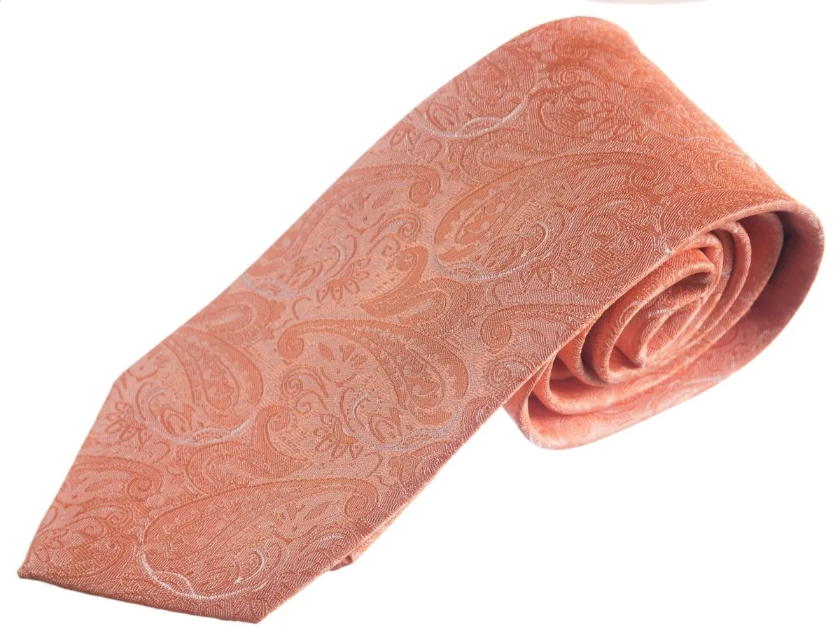 Necktie Satin Paisley Jacquard Self Tie Classic Windsor - RENTAL